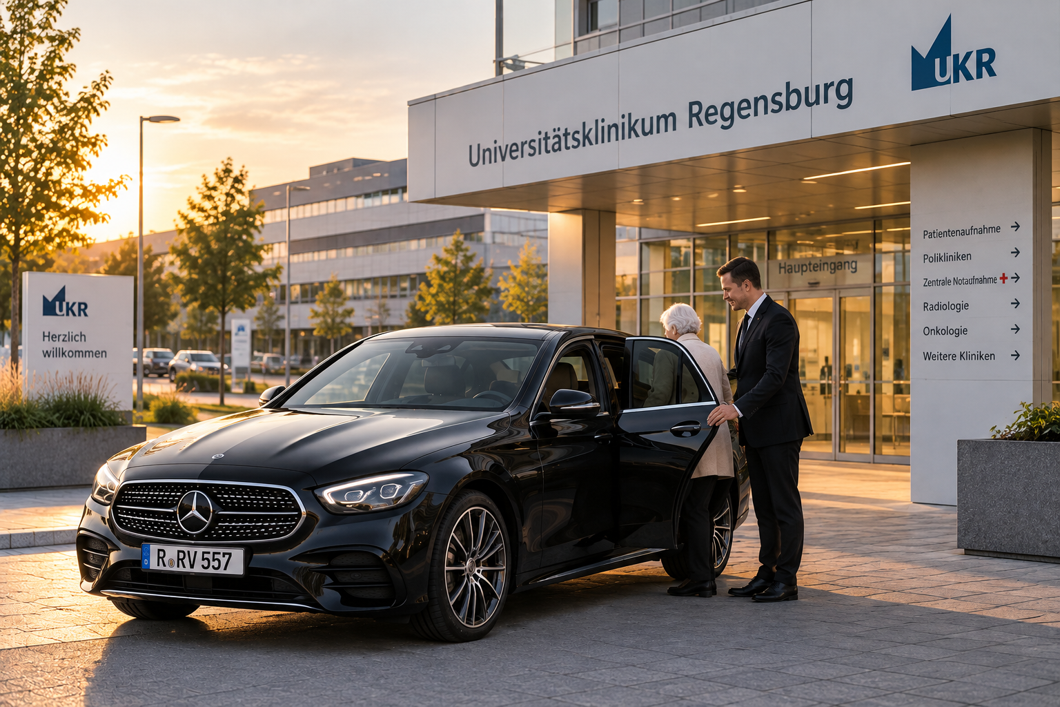 PS Fahrservice bei einer Krankenfahrt am Universitätsklinikum Regensburg